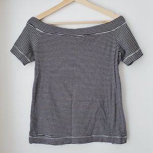 H&M L.O.G.G. Striped Off-Shoulder Top